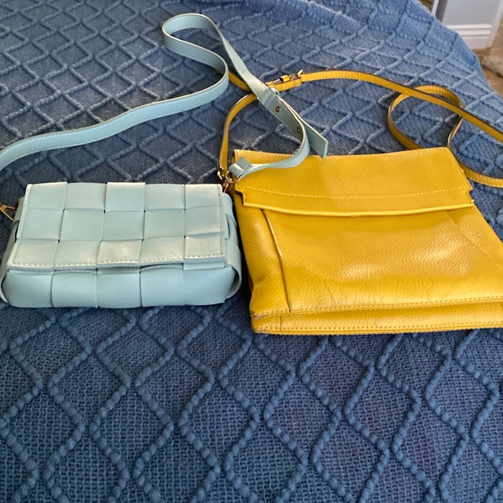 2 Purses & matching belt to smaller purse - Great pops of color- good condition